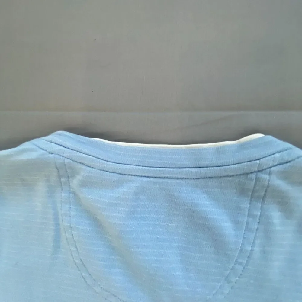 Arrow Mens T Shirt Size L Large Blue Contrast Layered Crew Neck Short Sleeve